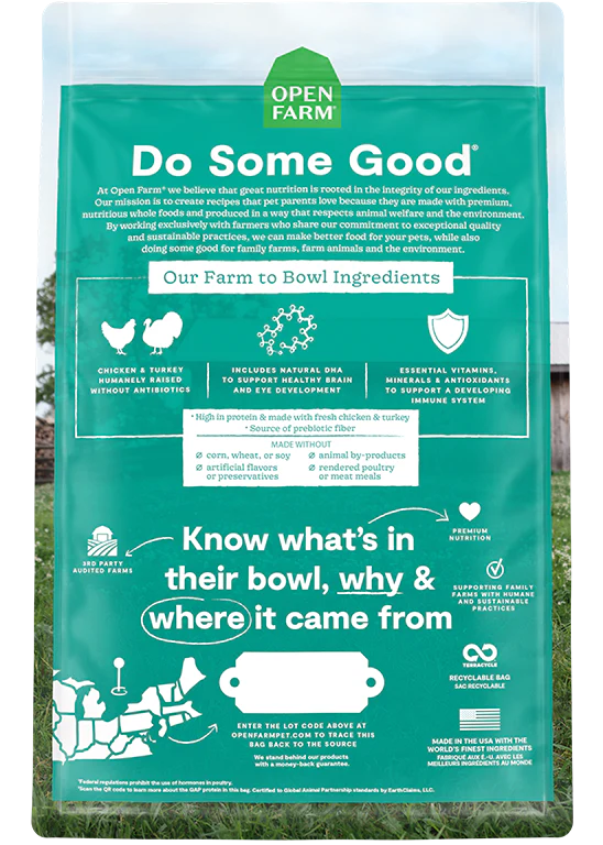 Open Farms Grain Free Kitten Chicken & Turkey Recipe (4 LB Bag)