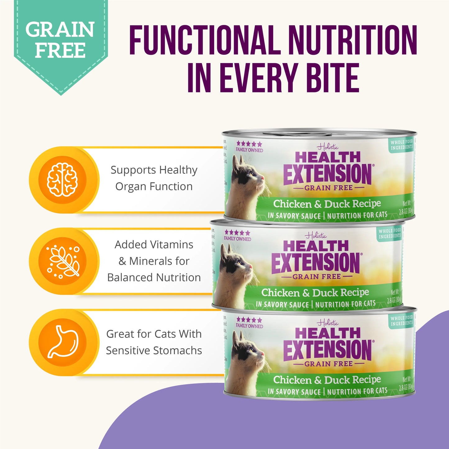 Health Extension Cat Grain Free Chicken & Duck(2.8 OZ Canned)