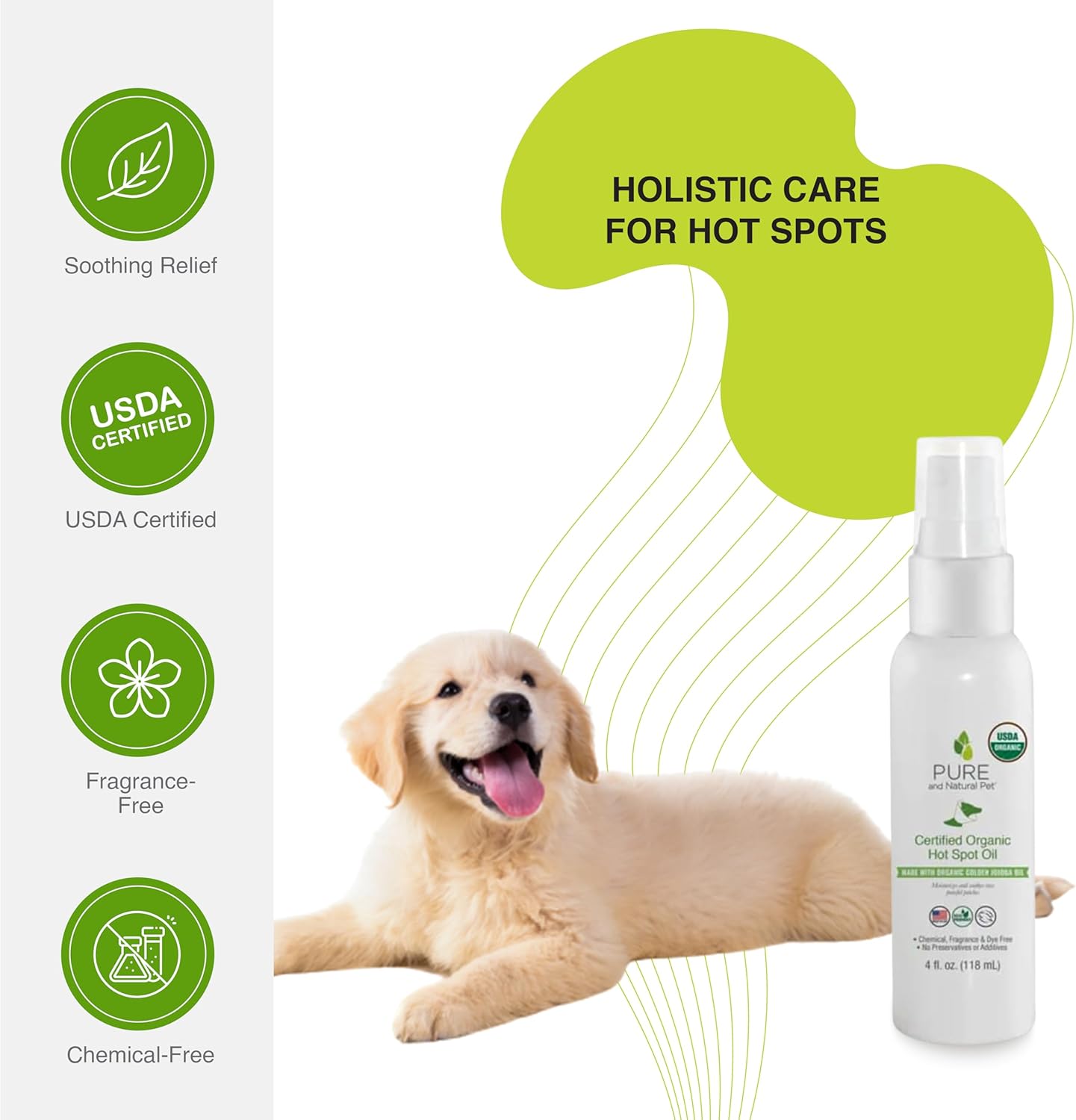 Pure and Natural Pet Organic & Hot Spot Oil, Clear(4 FL)