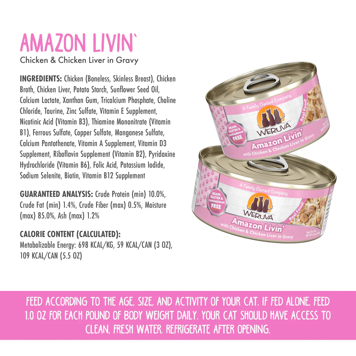Weruva Cat Grain Free Chicken & Chicken Liver in Gravy (5.5 OZ Canned)