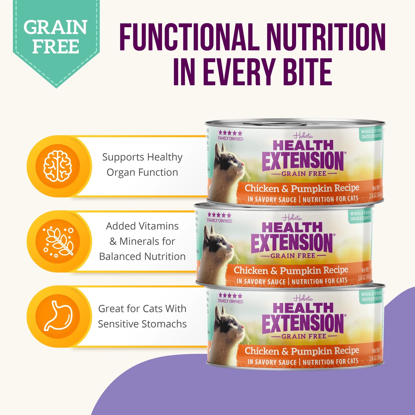 Health Extension Cat Grain Free Chicken & Pumpkin(2.8 OZ Canned)