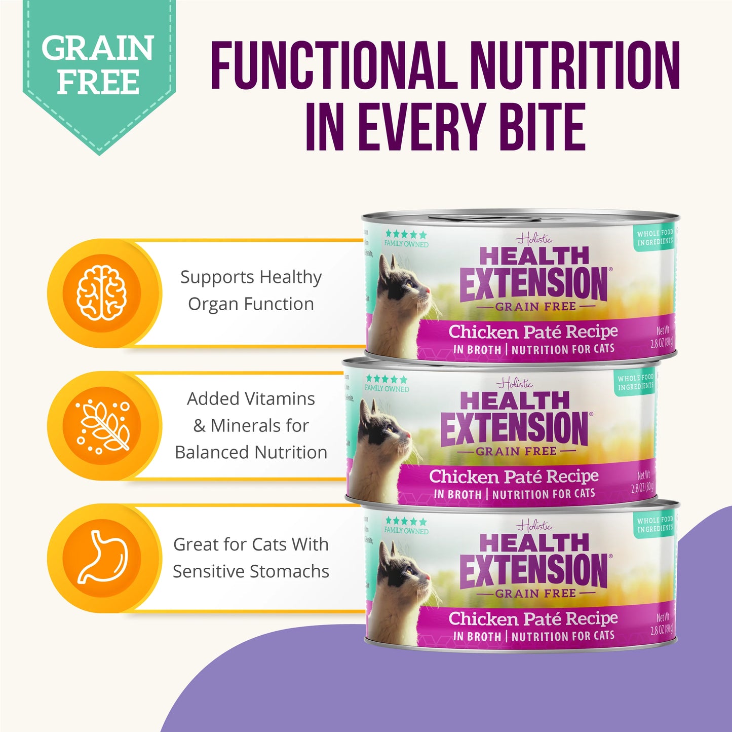 Health Extension Cat Grain Free Chicken Paté(2.8 OZ Canned)