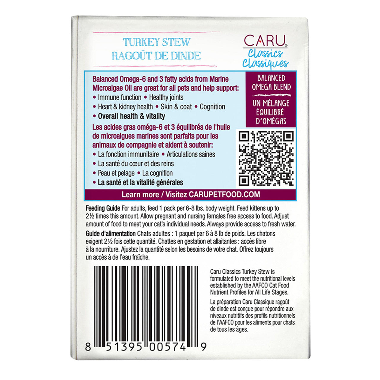 Caru - Classics Turkey Stew for Cats - Healthy Functional Wet Cat Food or Food Topper - Balanced Omega Blend - 5.5 oz Cartons - Pack of 4