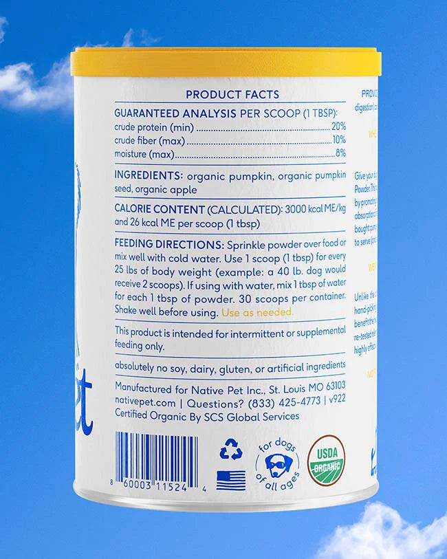 Native Pet Pumpkin Digestive Supplements (8 OZ)
