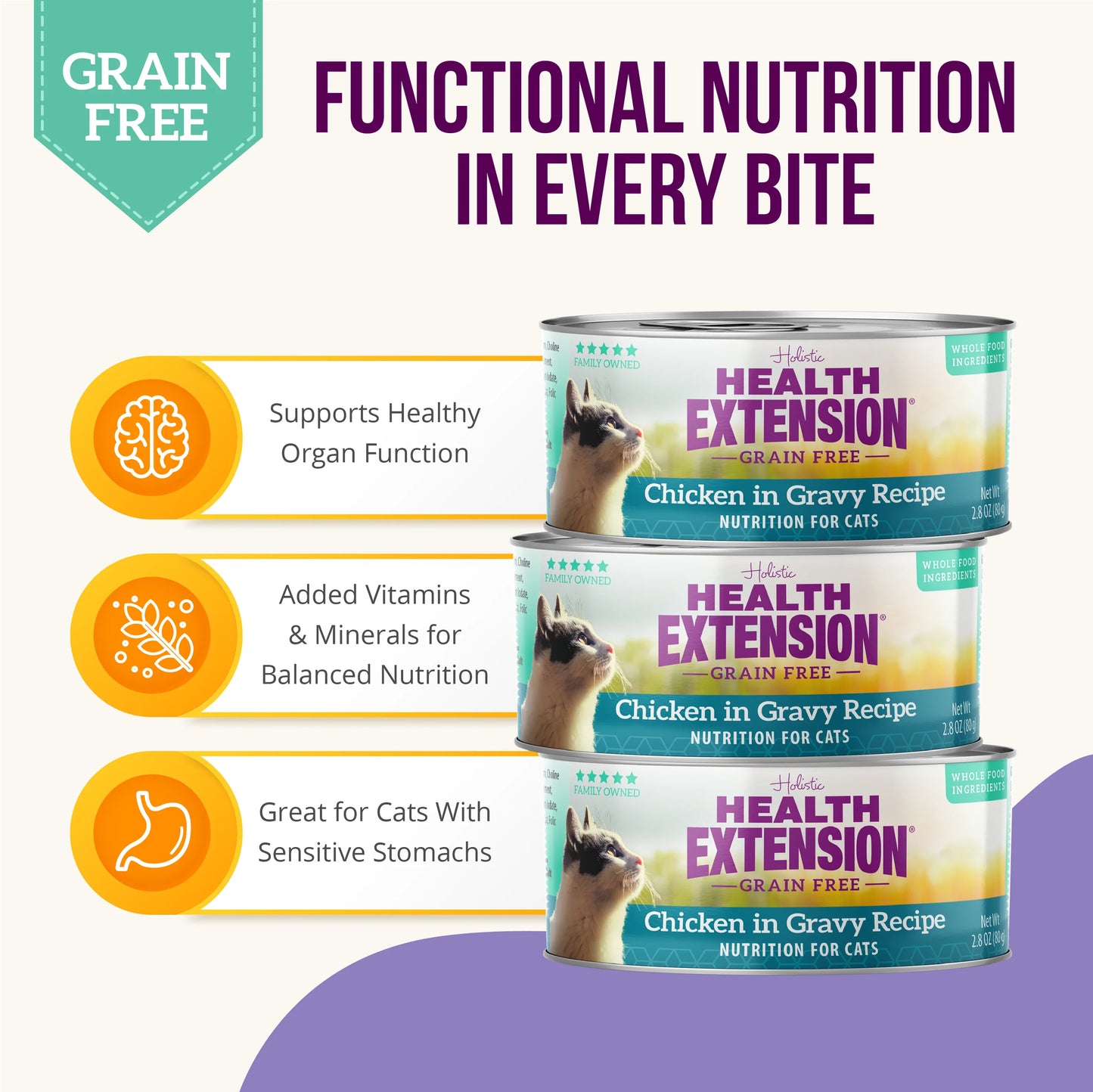 Health Extension Cat Grain Free Chicken In Gravy(2.8 OZ Canned)