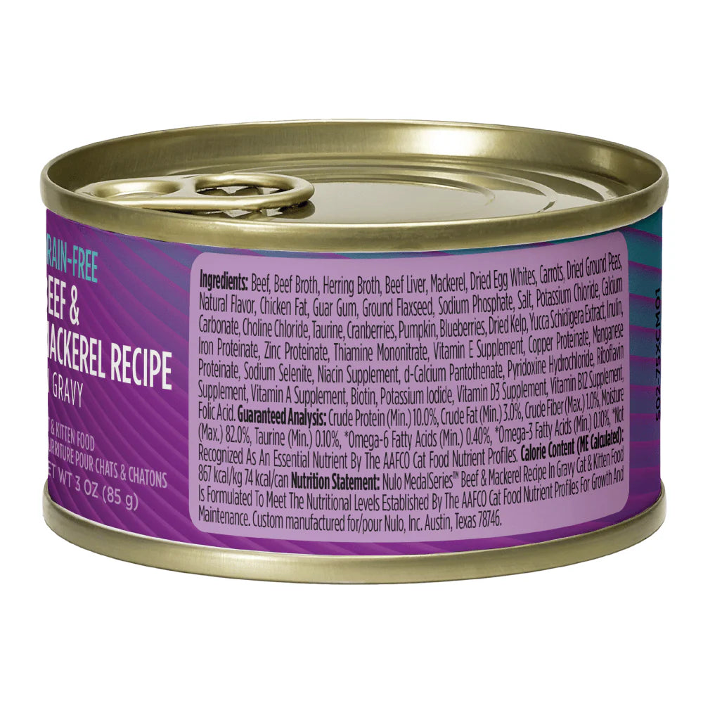 Nulo Cat Grain Free Minced Beef & Mackerel in Gravy(3 OZ Canned)
