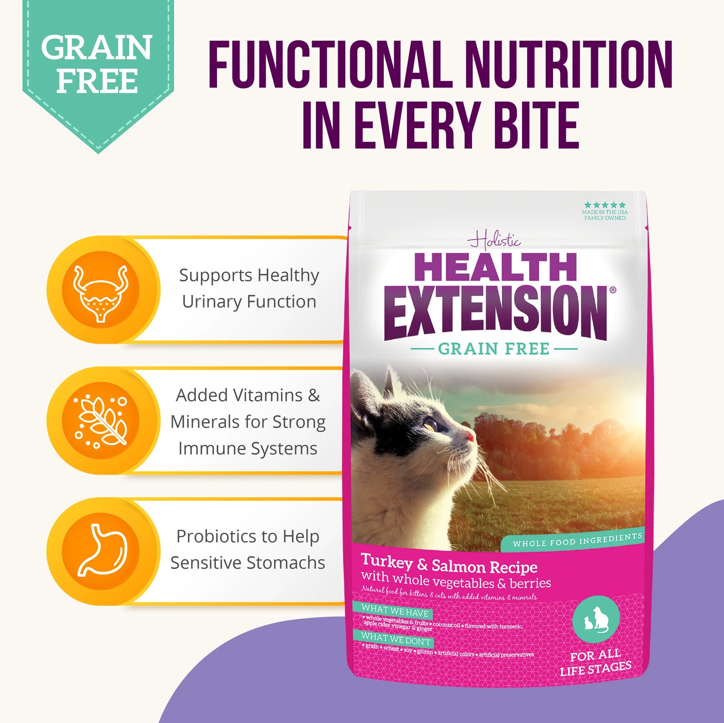 Health Extension Cats Grain Free Turkey & Salmon(4 LB Bag)