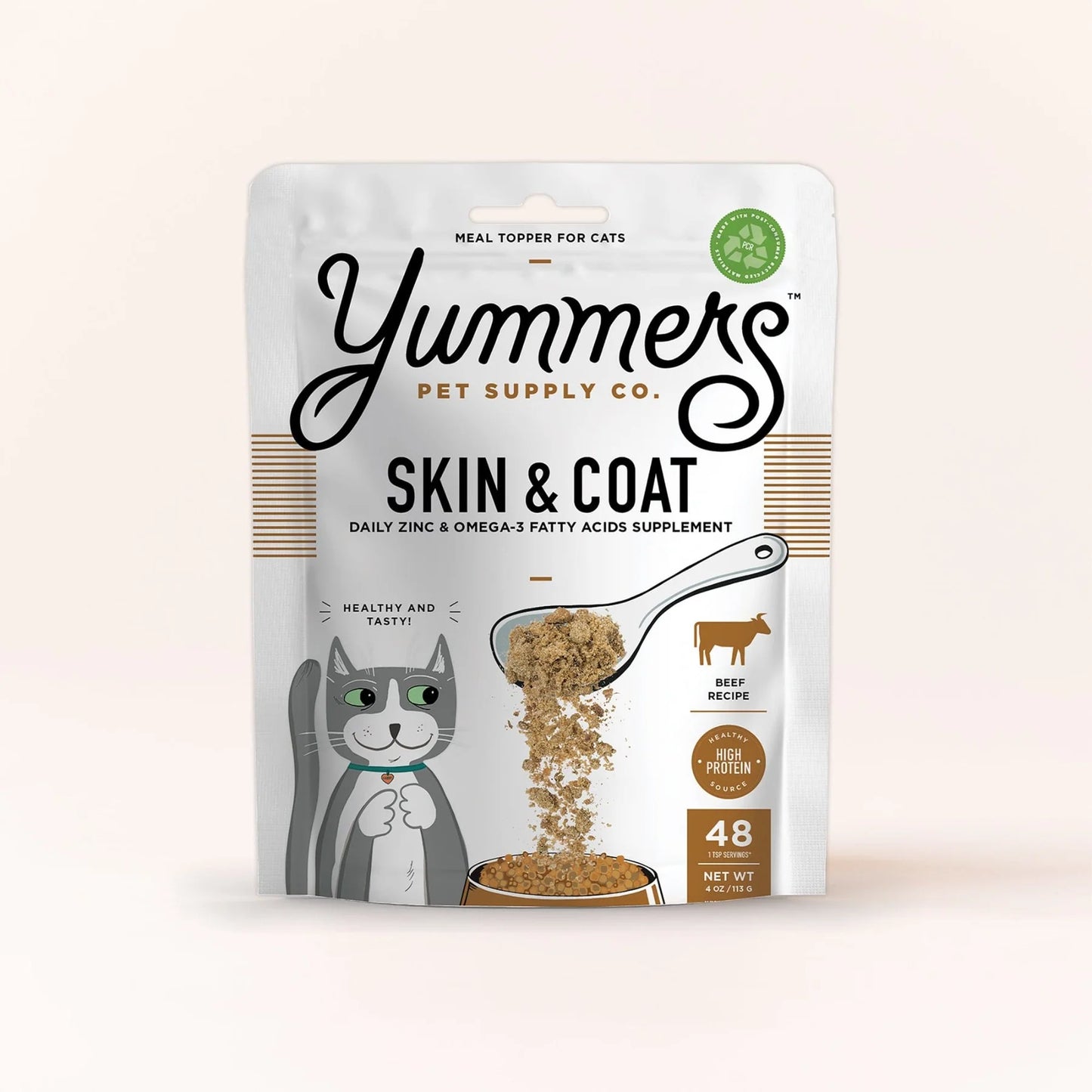Yummers Pet Supply Co Cat Skin & Coat Aid Beef Supplement Mix (4 oz Bag)