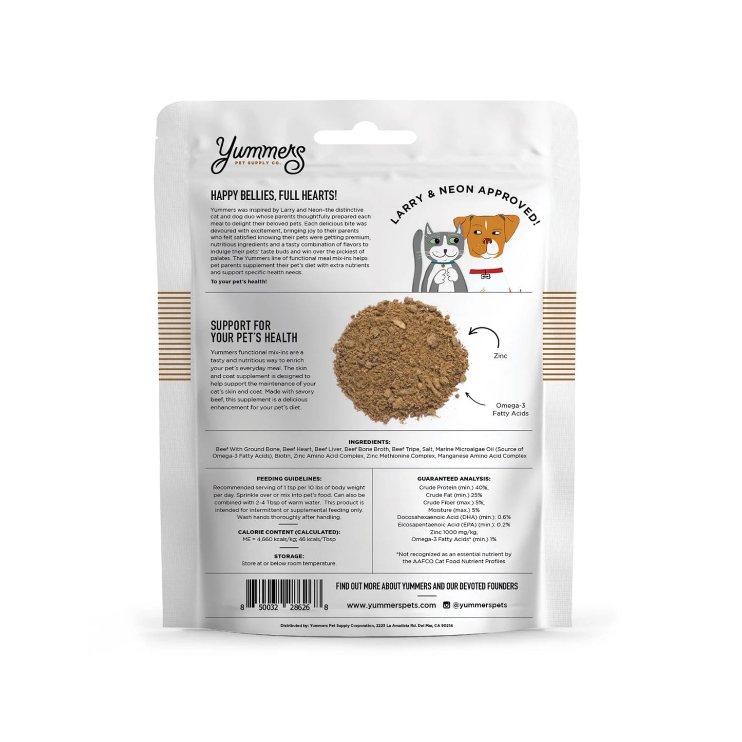 Yummers Pet Supply Co Cat Skin & Coat Aid Beef Supplement Mix (4 oz Bag)