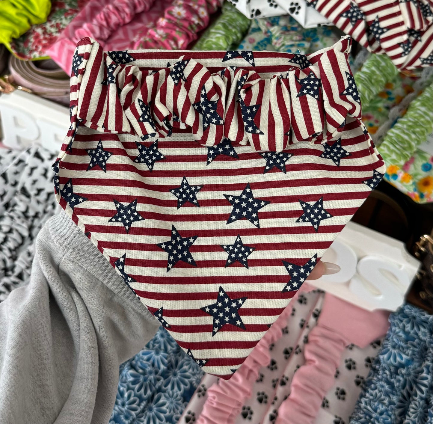 Star Spangled Puppy Scrunchie Bandanna