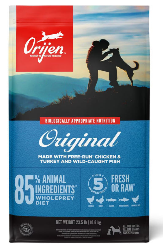 ORIJEN Grain Free, Original, High Protein, Fresh & Raw Animal Ingredients Dry Dog Food, 4.5 lbs.