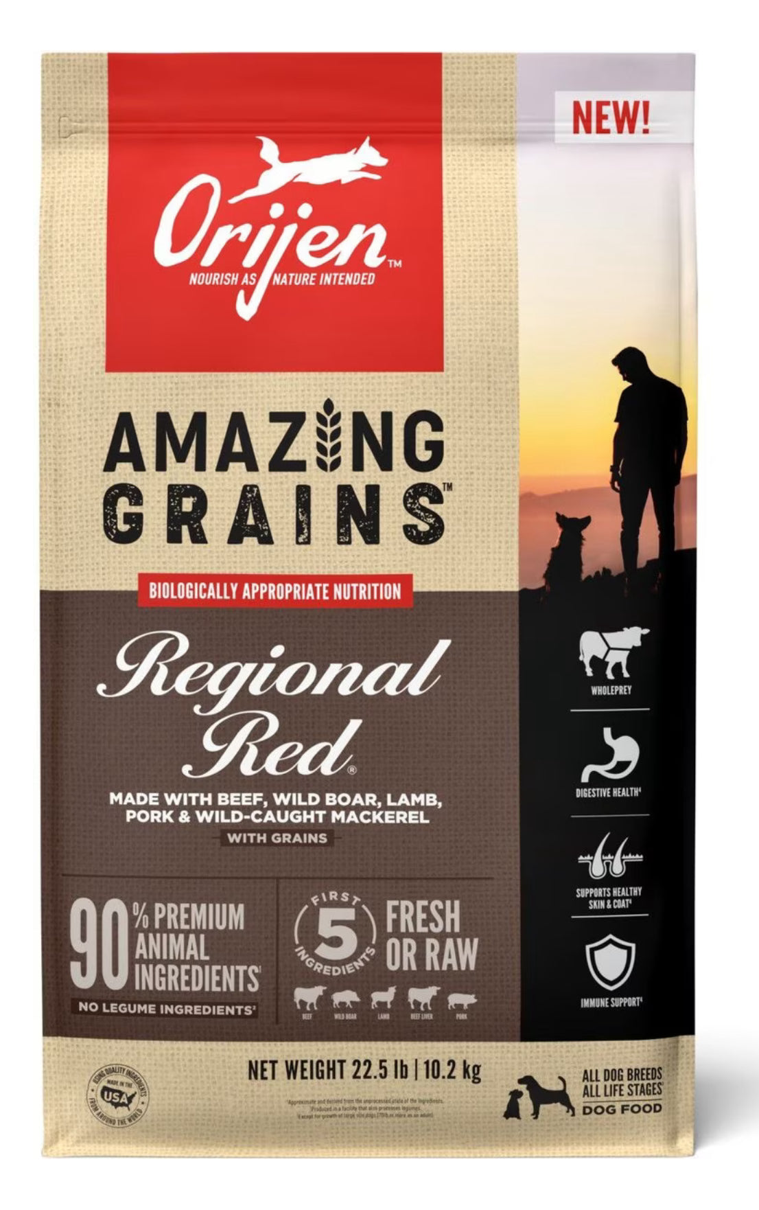ORIJEN Amazing Grains™, Regional Red 4lb