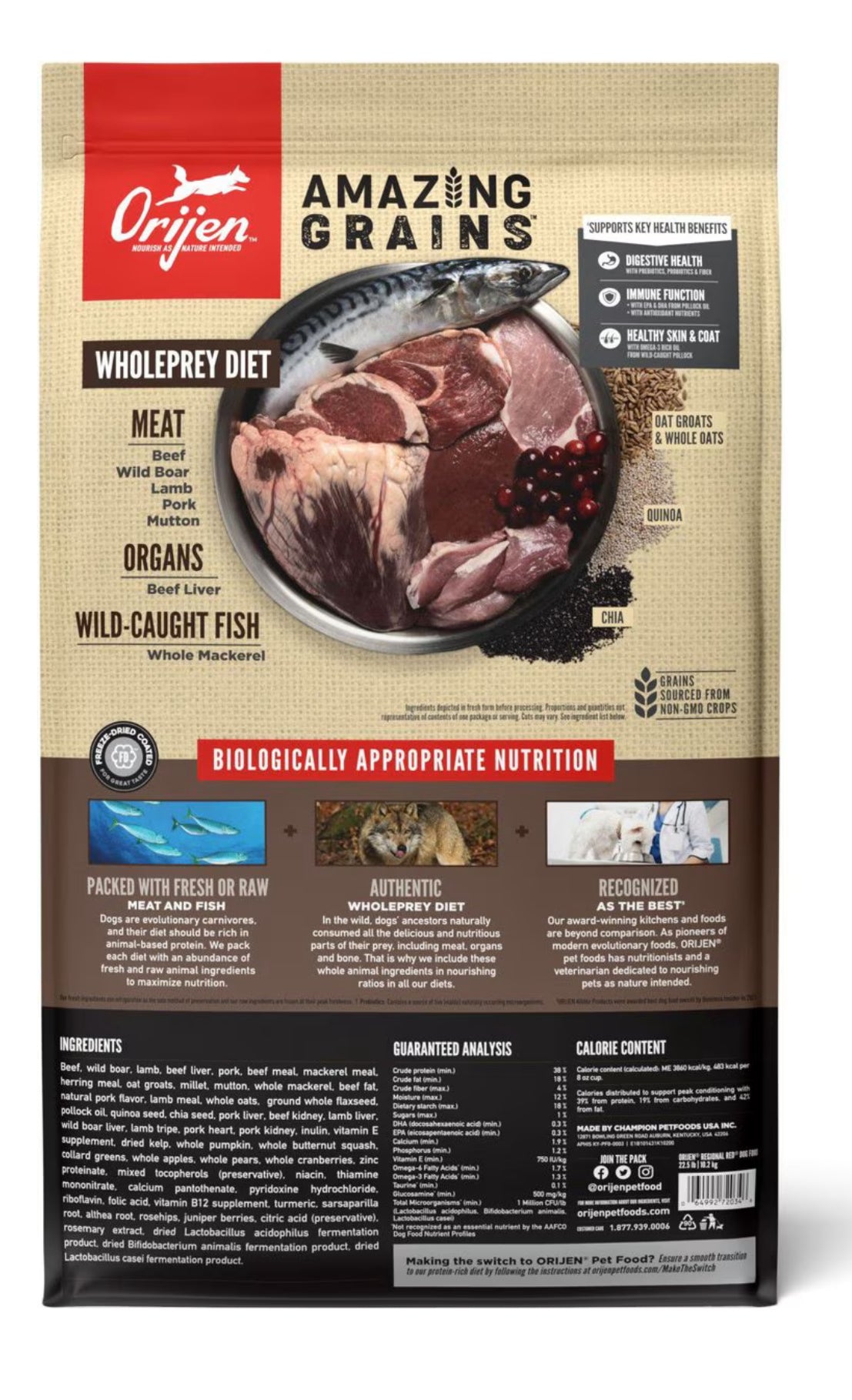 ORIJEN Amazing Grains™, Regional Red 4lb