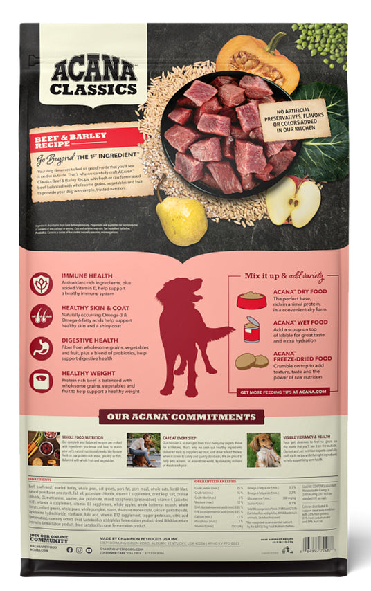 Acana Classics Beef & Barley Recipe 4lb