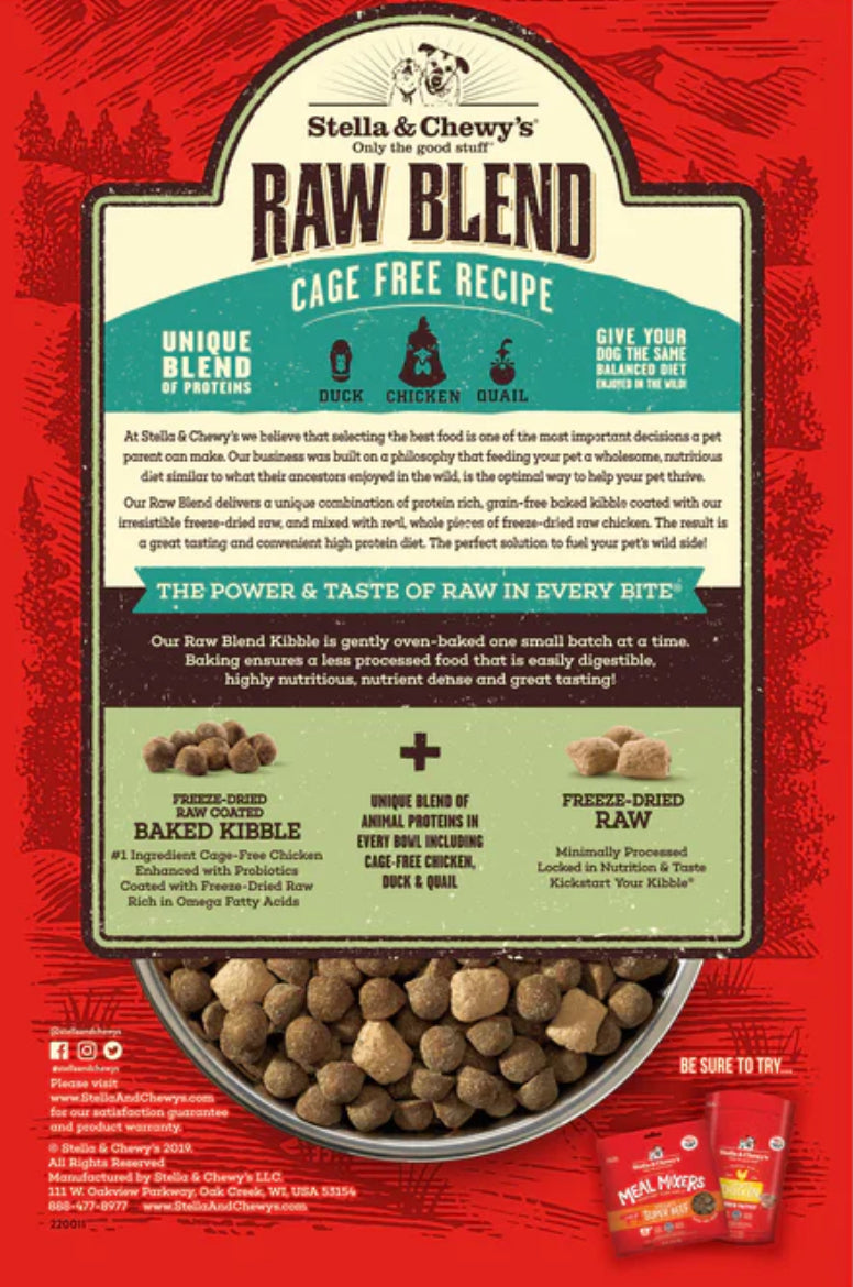Stella & Chewy's Grain Free Raw Blend Cage Free Chicken, Quail, & Duck Recipe 3.5lb