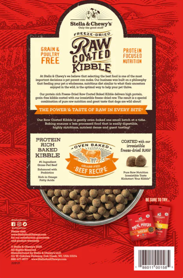 Stella & Chewy's Raw Coated Kibble Beef Recipe 10lb