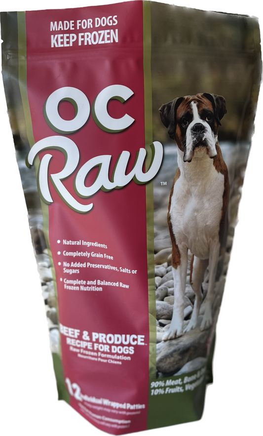 OC Raw Beef & Produce 12 Patties (6LB)
