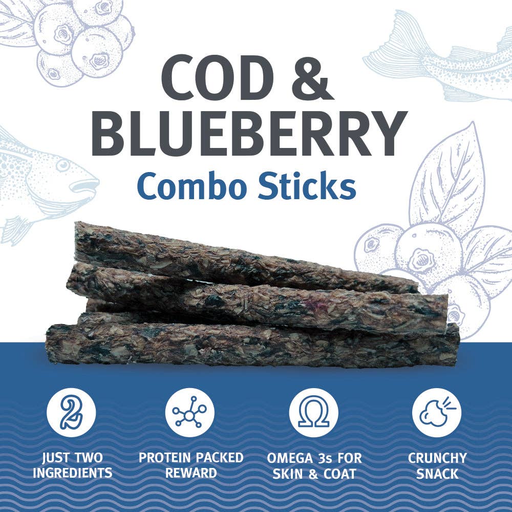 Icelandic+ Cod & Blueberry Combo Sticks Dog Treats