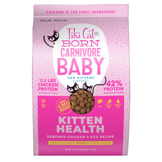 Tiki Pets- Born Carnivore® Baby Kitten Health Dry Kibble Deboned Chicken & Egg Recipe