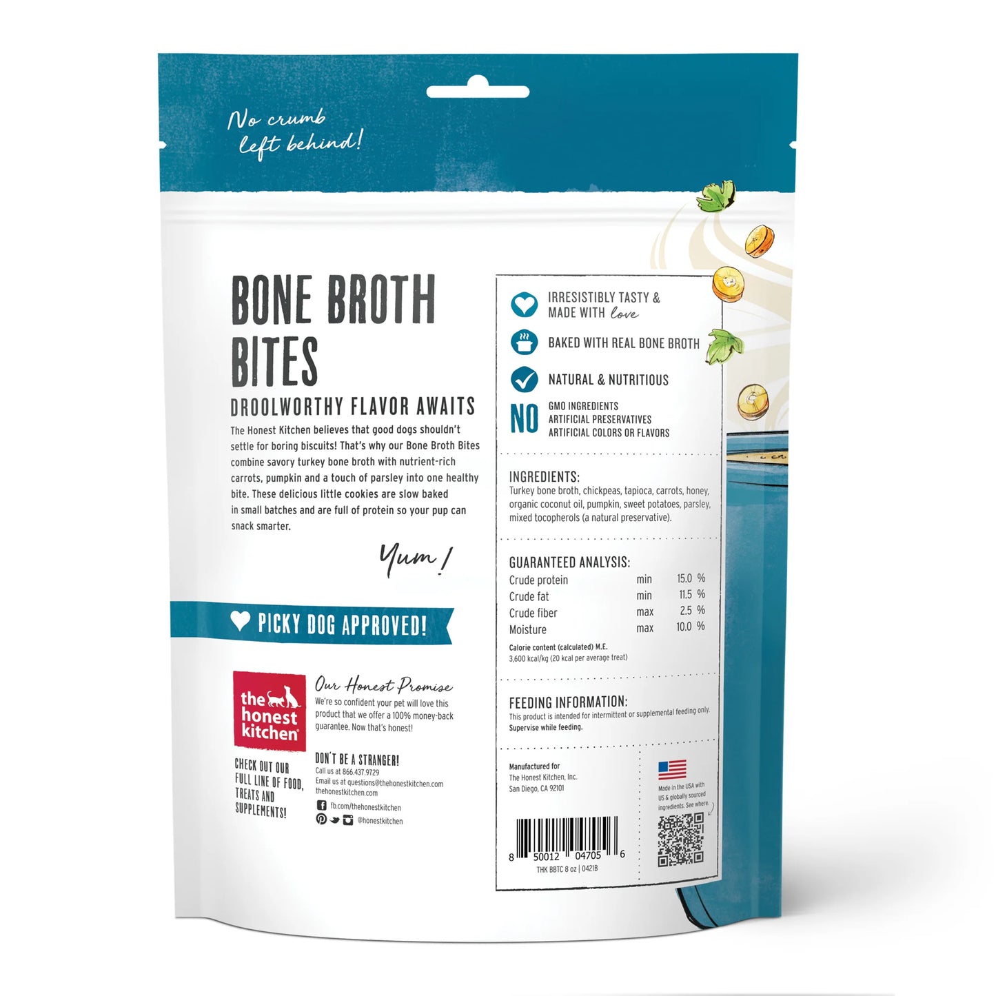 The Honest Kitchen Turkey Bone Broth Bites Pumpkin & Parsley(80 OZ Bag)