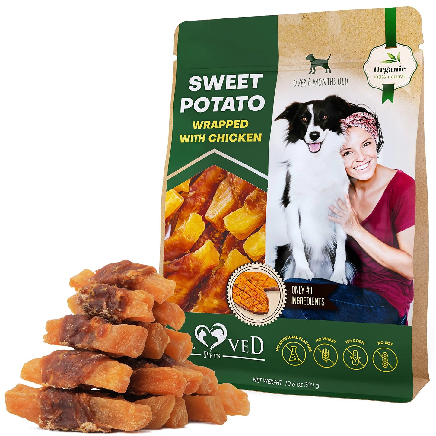 Dog Sweet Potato Wrapped with Chicken Pet Natural Chew Treats Grain Free Snacks