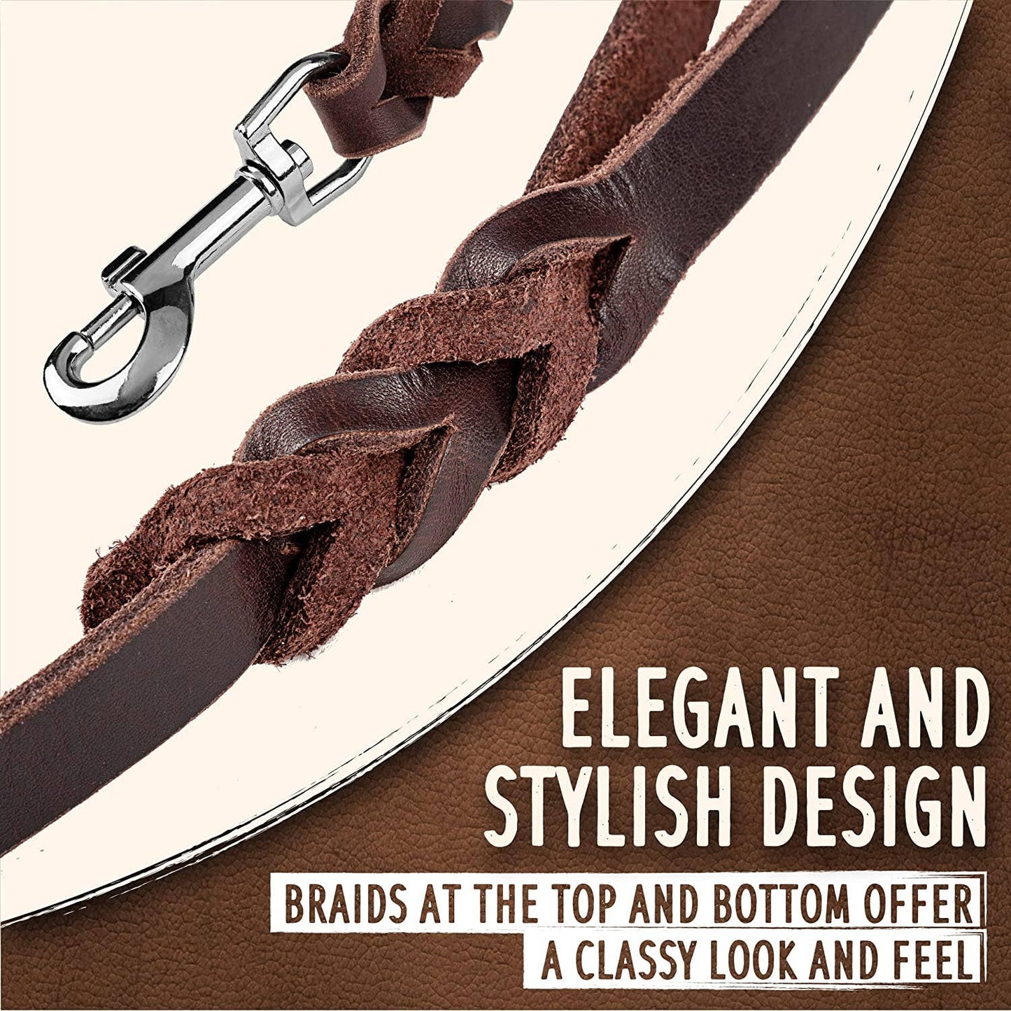 Braided Leather Dog Leash