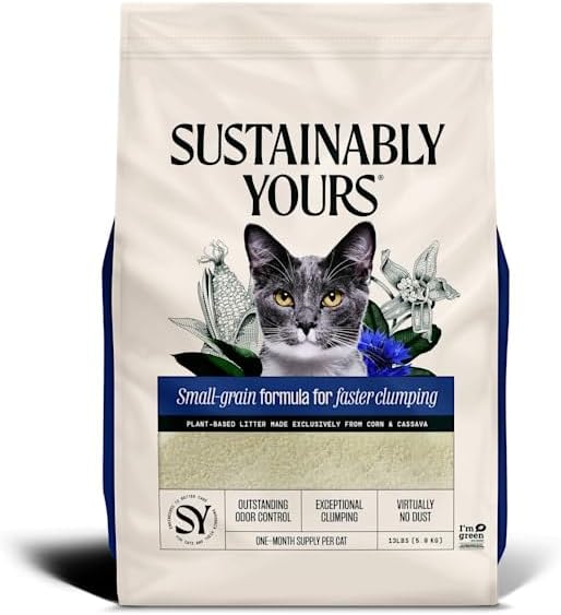 Sustainably Yours Natural Cat Litter, Multi Cat Plus(13 LB Bag)