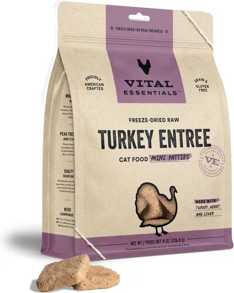 Vital Essential Cat Grain Free Turkey(8 OZ Bag)