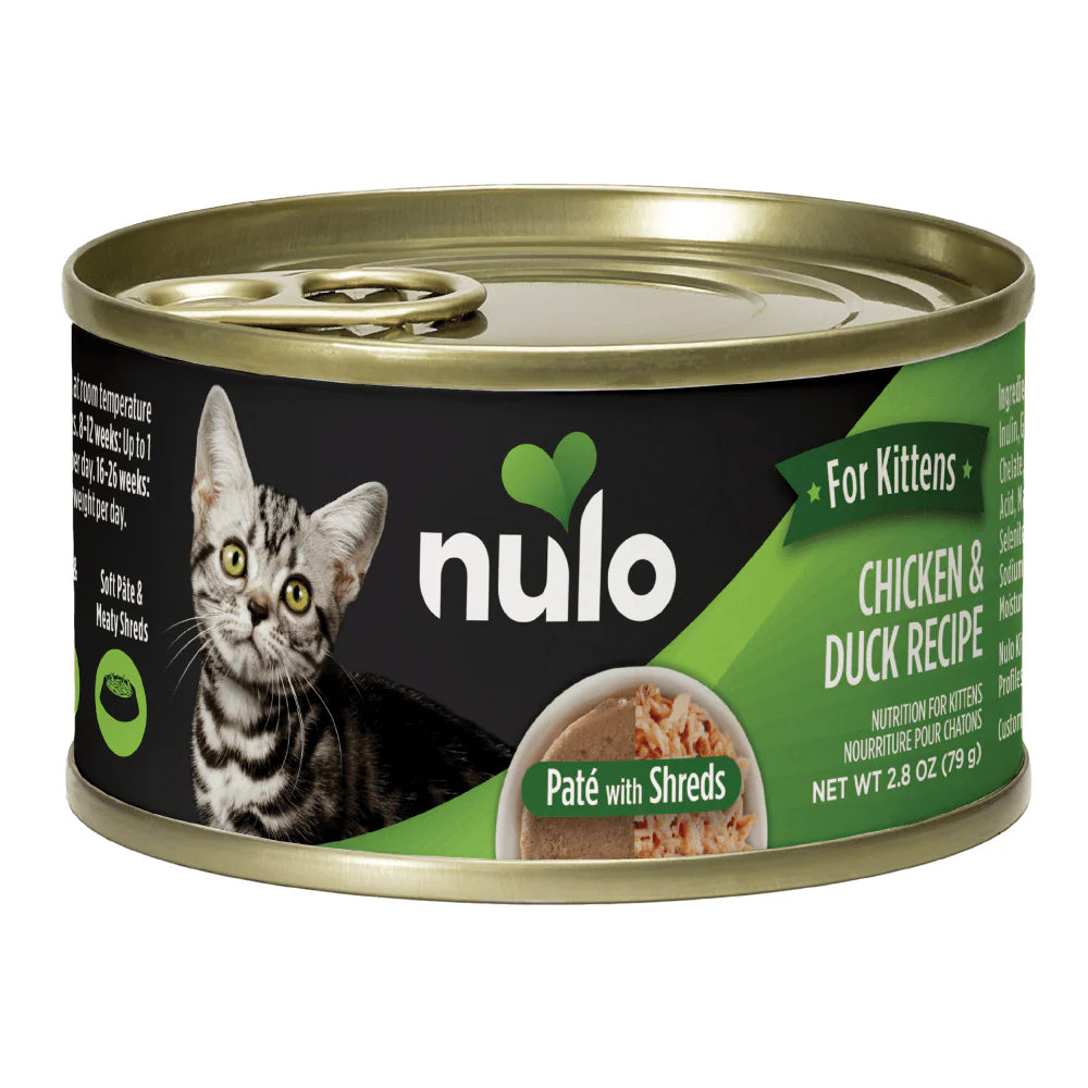 Nulo Kitten Chicken & Duck Recipe Pate With Shreds(2.8 OZ Canned)