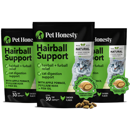 Pet Honestly Cat Chicken Flavor Texture Hairball Support Supplement(3.7 OZ Bag)