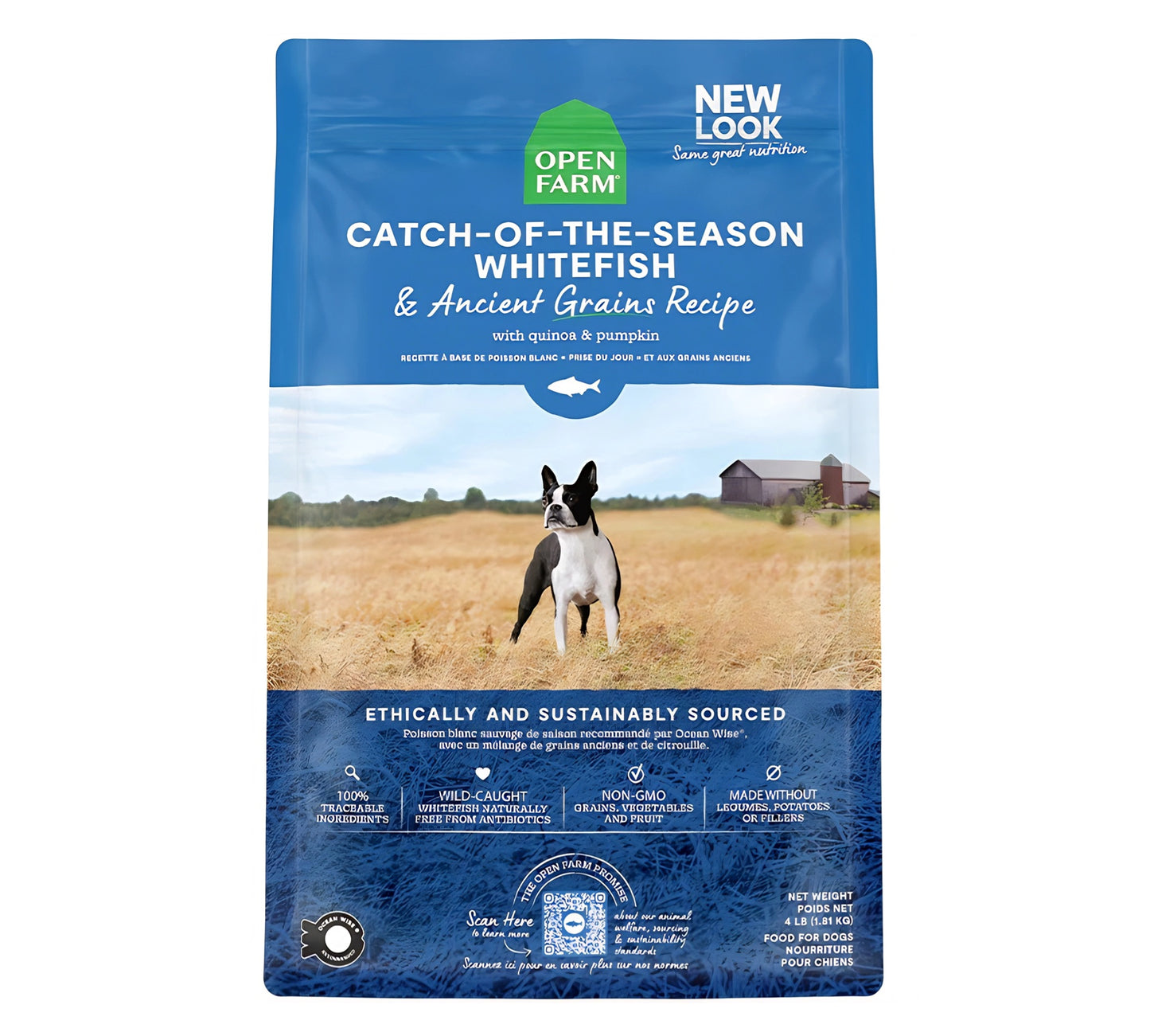 Open Farm Catch of the-Season Whitefish & Ancient Grains Dry Dog Food(11 LB Bag)