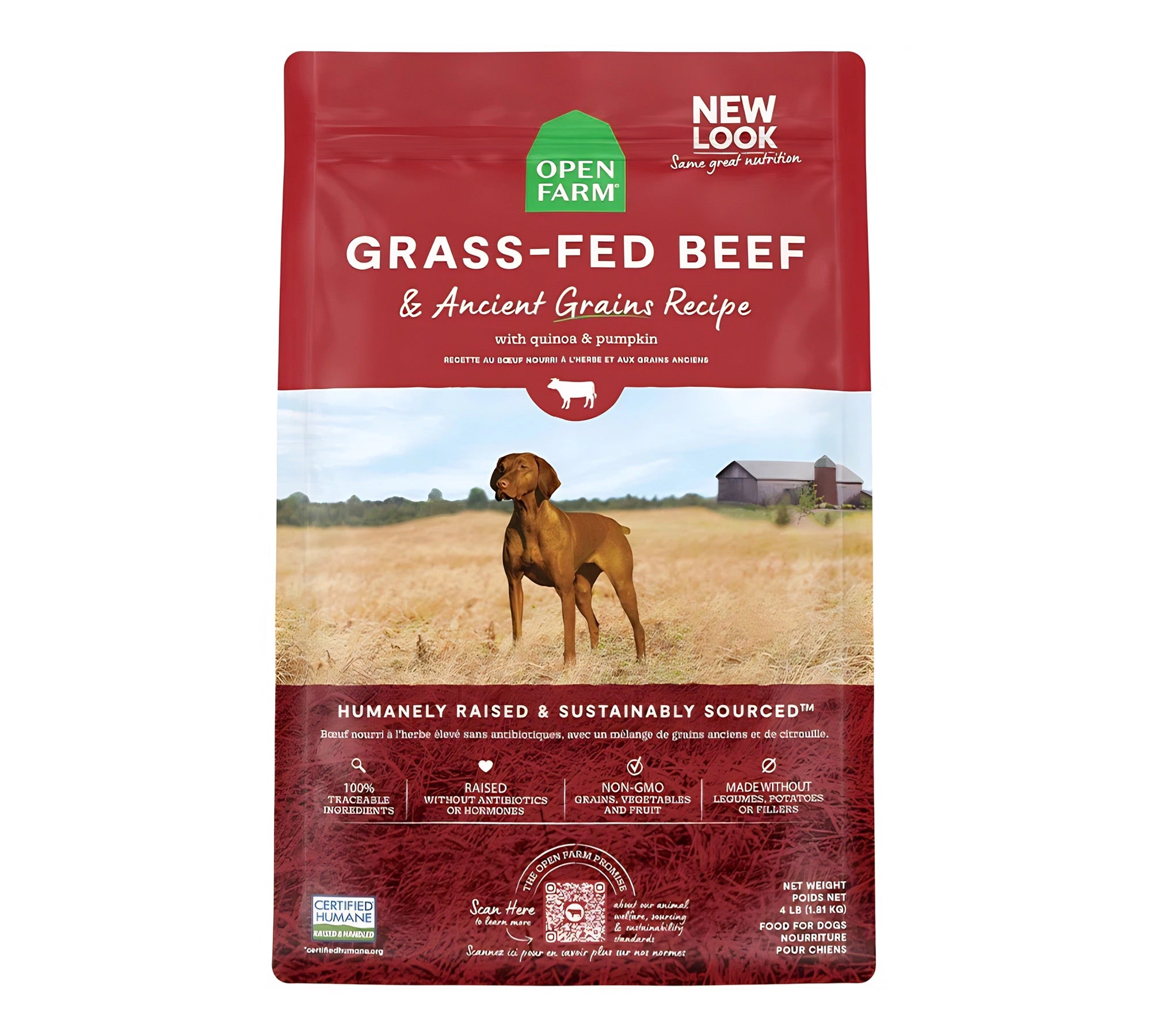 Open Farm Dog Grass Fed Beef Ancient Grains Dry Pet Foods