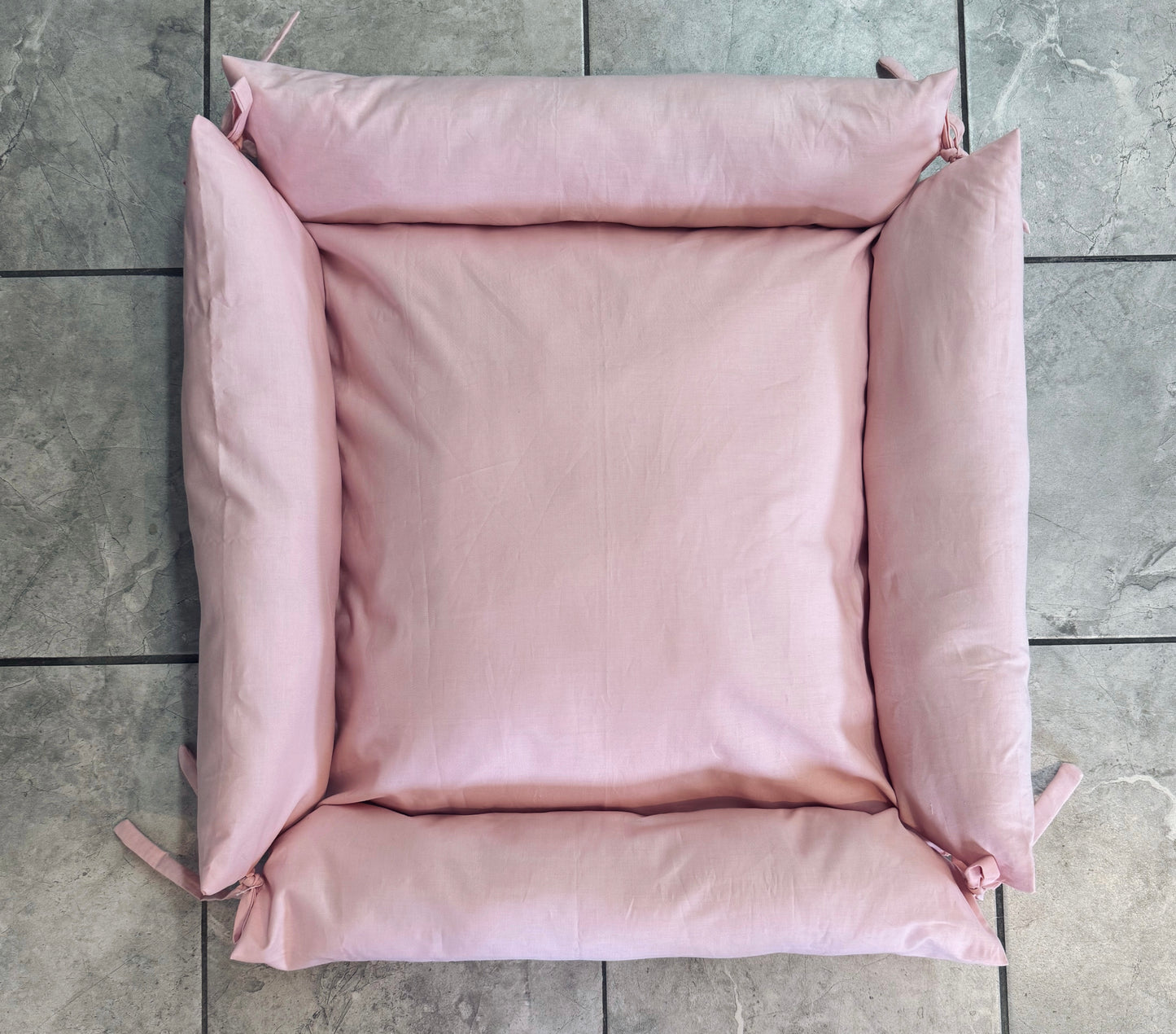 Luxury Hand Sewn Pink Plush Dog Bed