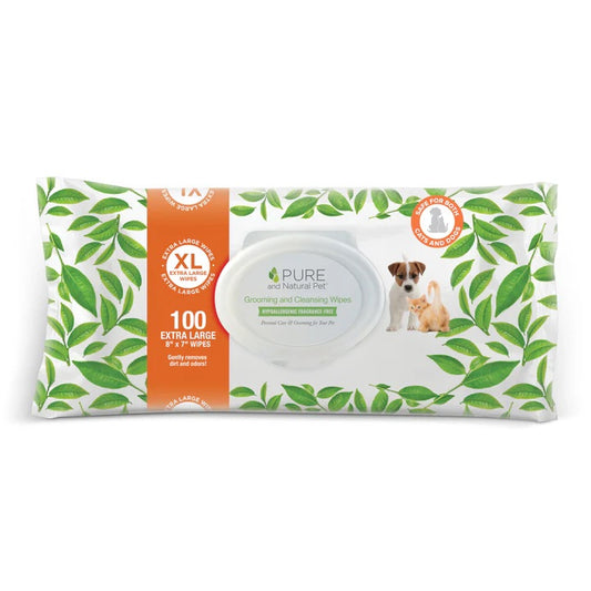 Pure and Natural Pet - XL Grooming and Cleansing Wipes (Fragrance-Free)