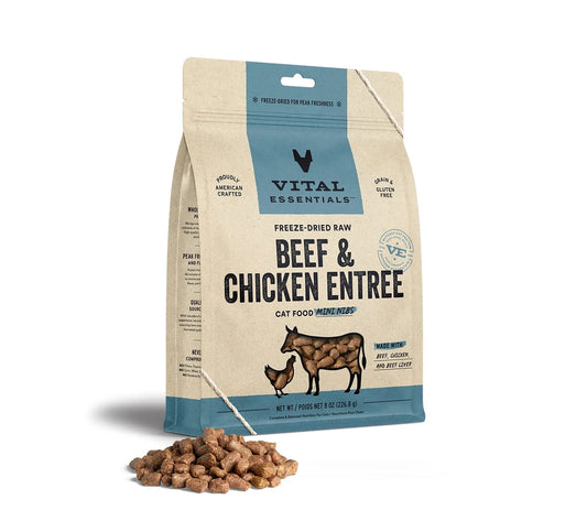 Vital Essential Cat Beef Grain Free Freeze Dried(8 OZ Bag)