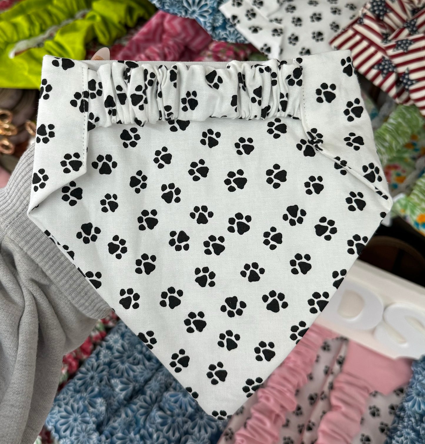 Paw Print Scrunchie Bandanna