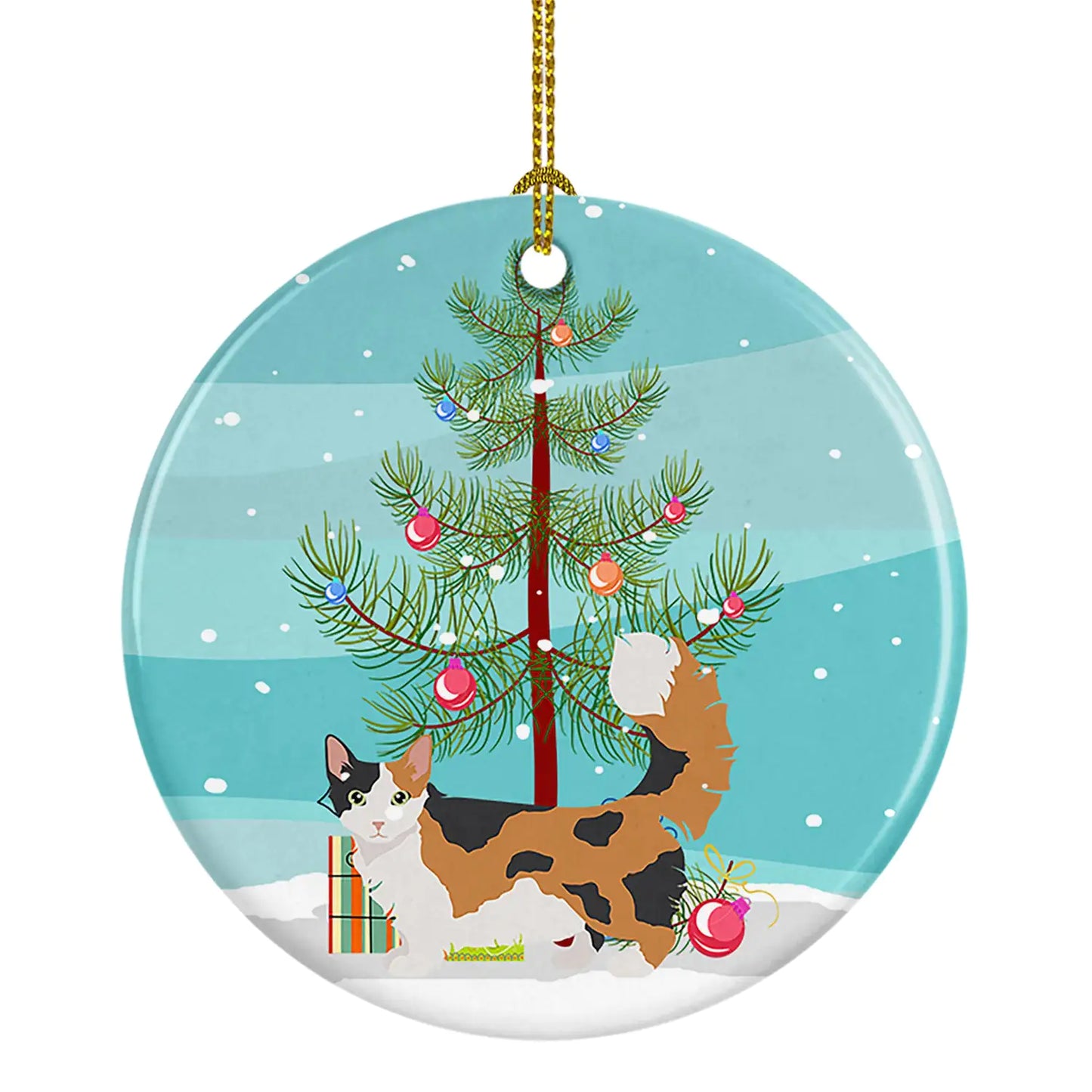 Skookum Cat Christmas Ceramic Ornament