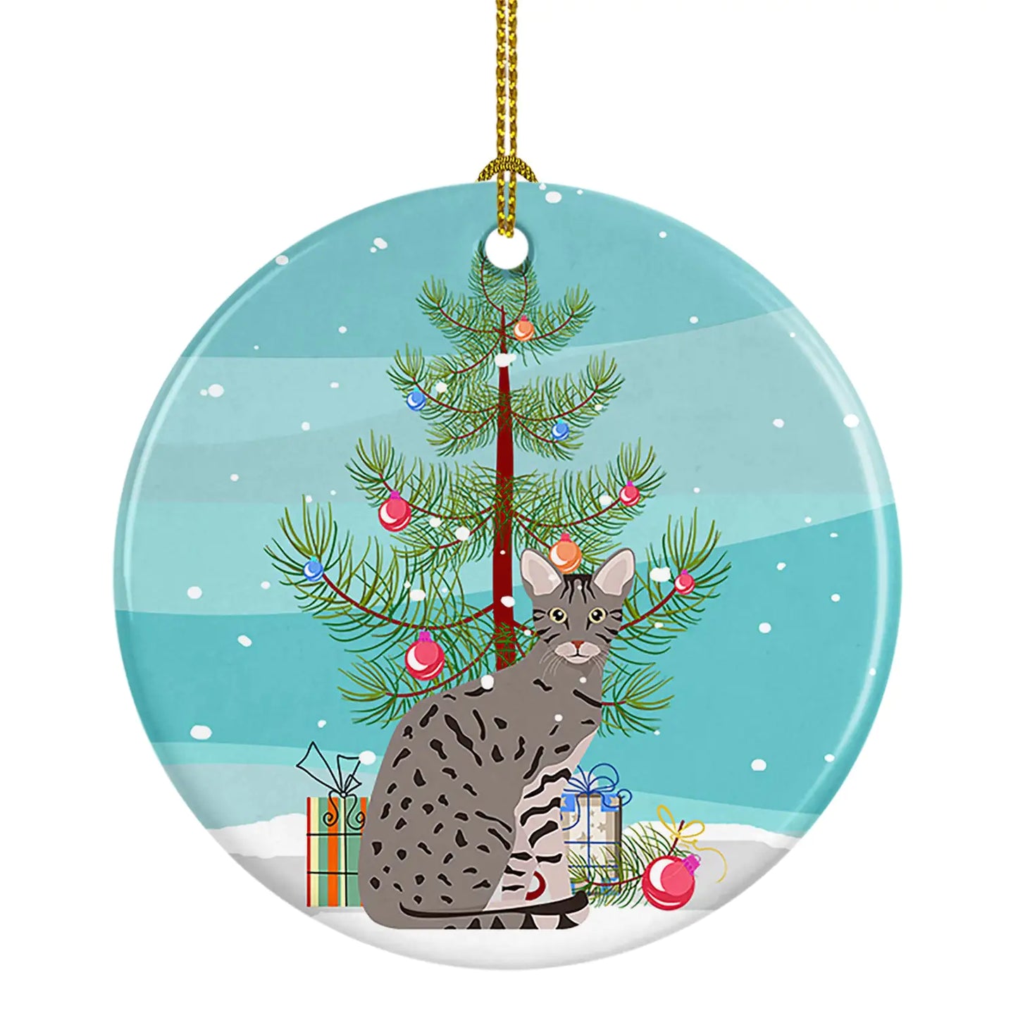 Ocicat Cat Christmas Ceramic Ornament