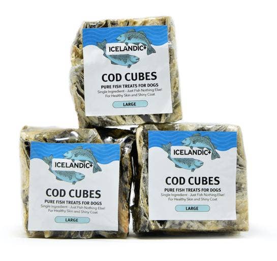 Icelandic+ Cod Skin Large 2" Cube Dog Treat