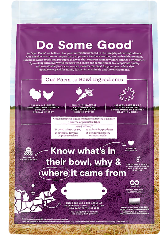 Open Farm Brand Grain-Free Senior Turkey & Chicken Recipe Dry Dog Food